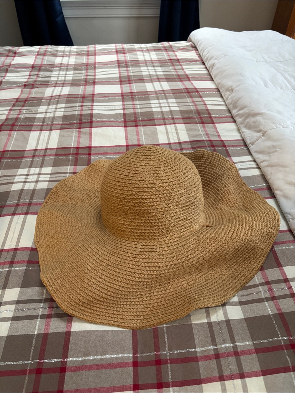 Wide Brim Straw Sun Hat in Tan